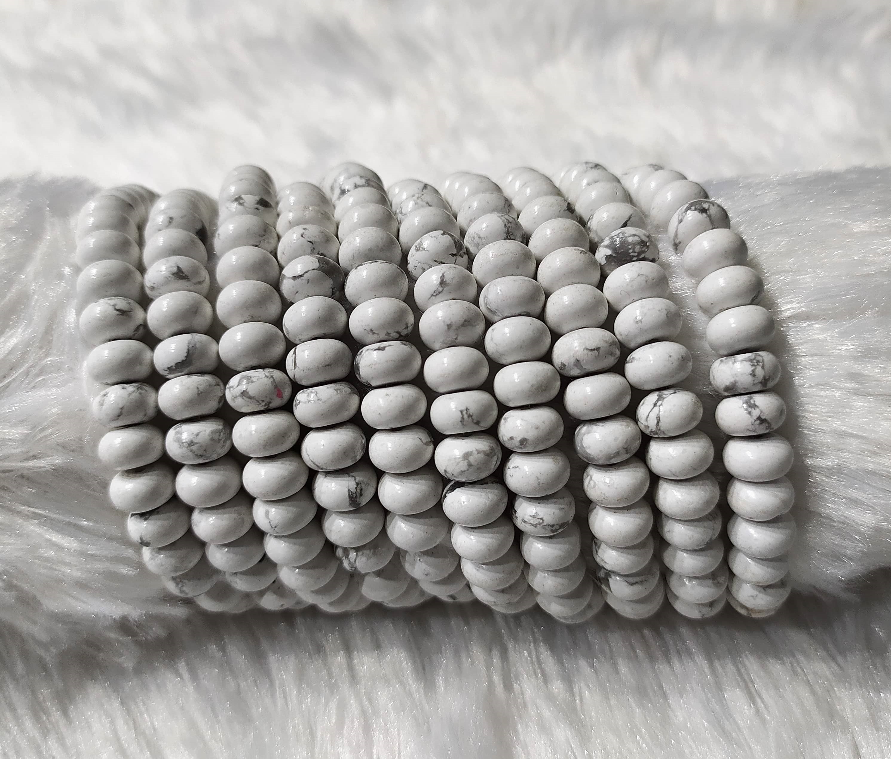 Howlite Rondelle Beads, Crystal Beads for Jewelry.  DestGlow