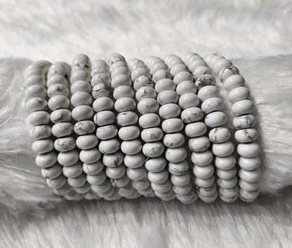 Howlite Rondelle Beads, Crystal Beads for Jewelry.  DestGlow