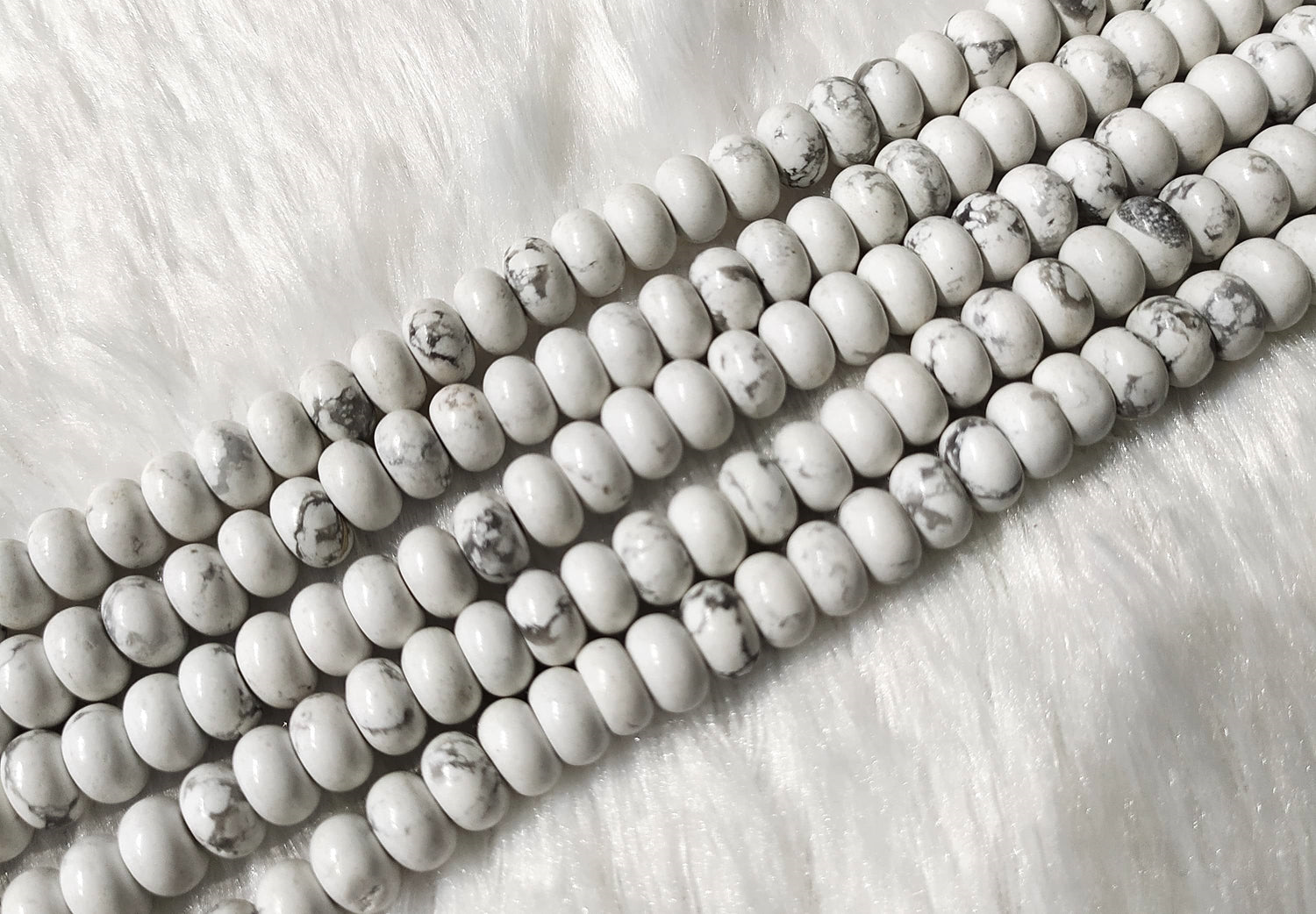Howlite Rondelle Beads, Crystal Beads for Jewelry.  DestGlow