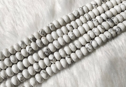 Howlite Rondelle Beads, Crystal Beads for Jewelry.  DestGlow