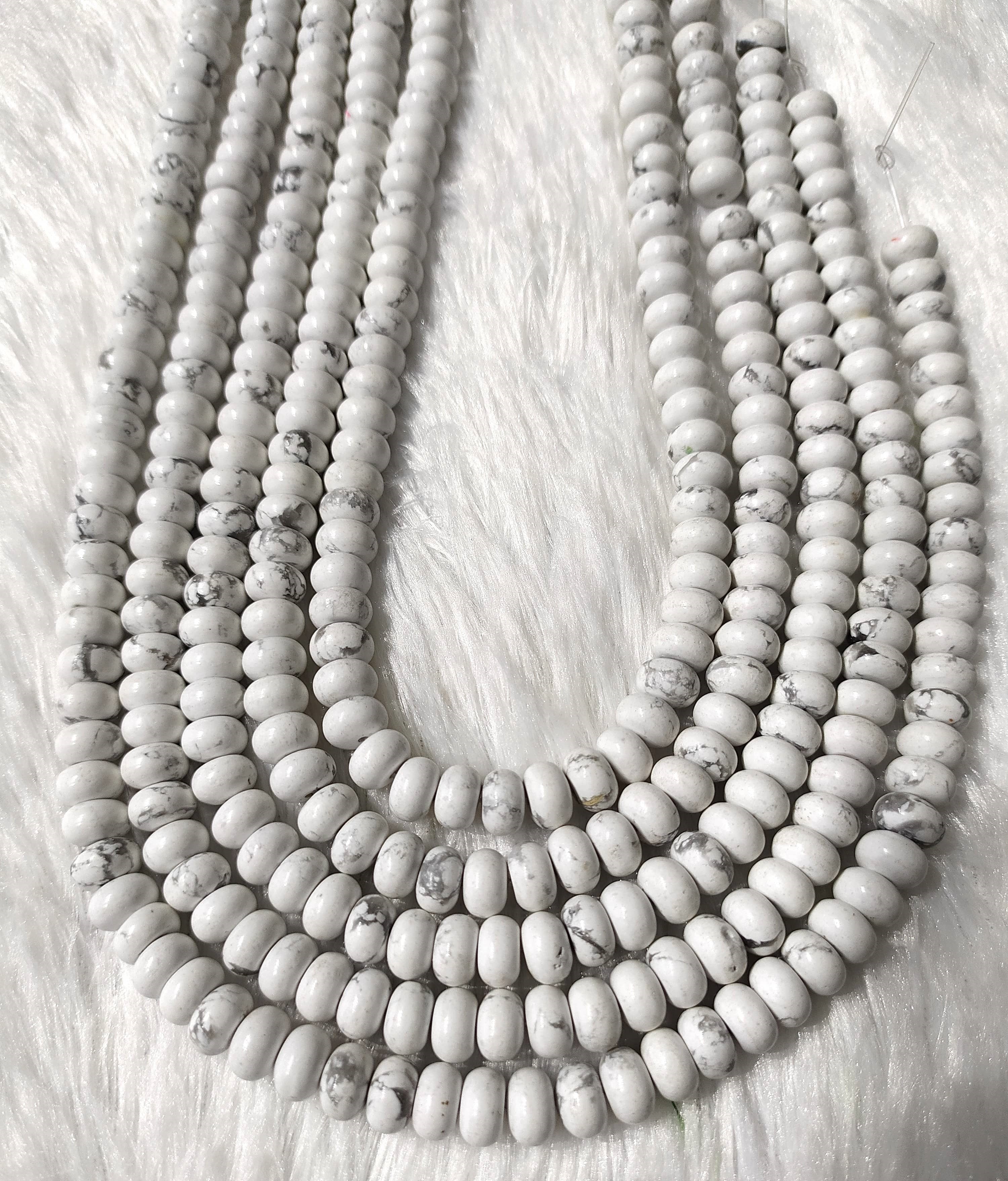 Howlite Rondelle Beads, Crystal Beads for Jewelry.  DestGlow