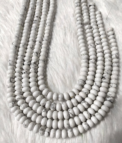 Howlite Rondelle Beads, Crystal Beads for Jewelry.  DestGlow