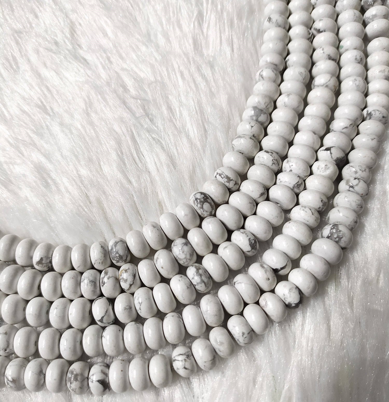 Howlite Rondelle Beads, Crystal Beads for Jewelry.  DestGlow