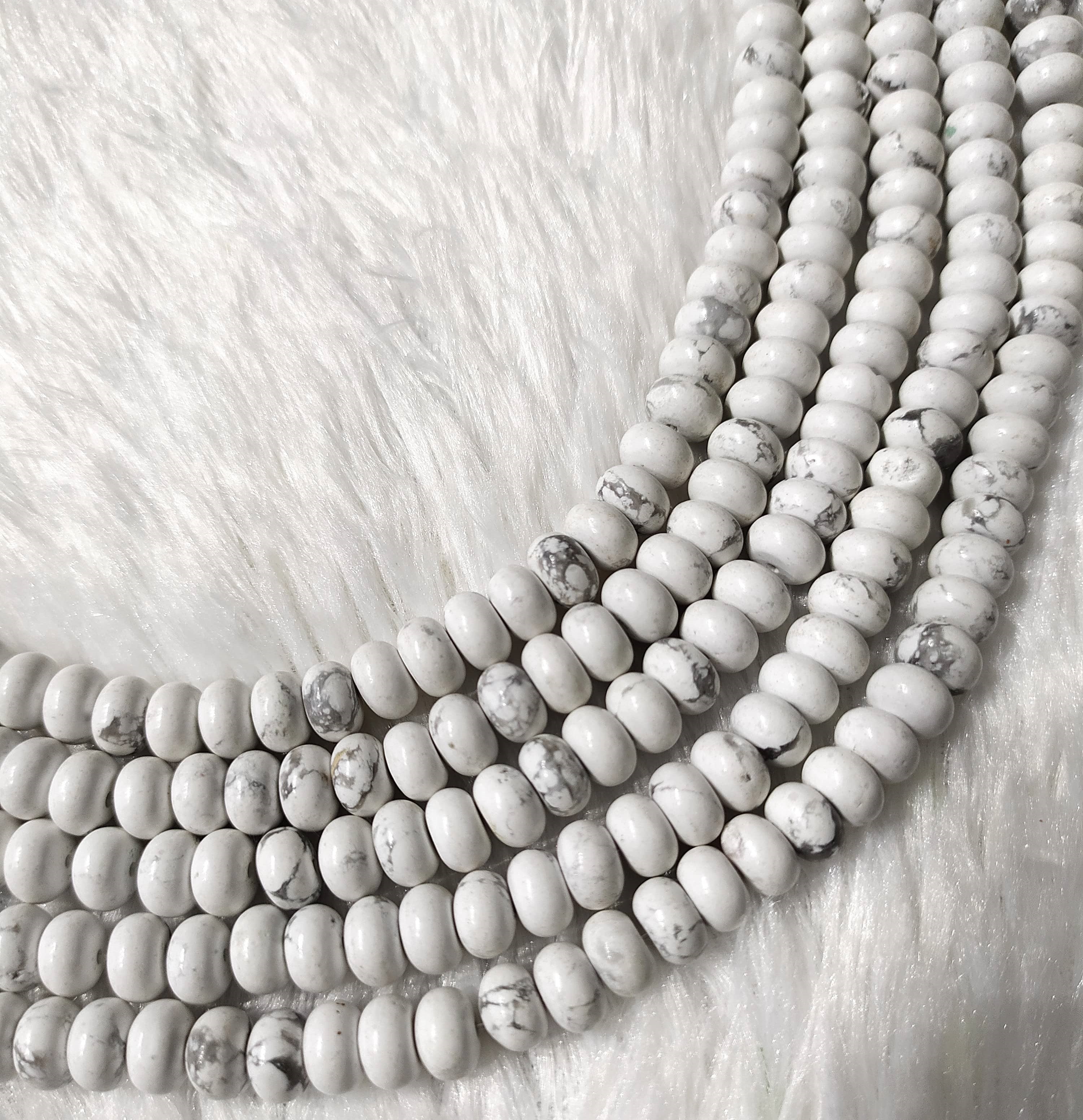 Howlite Rondelle Beads, Crystal Beads for Jewelry.  DestGlow