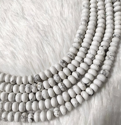 Howlite Rondelle Beads, Crystal Beads for Jewelry.  DestGlow