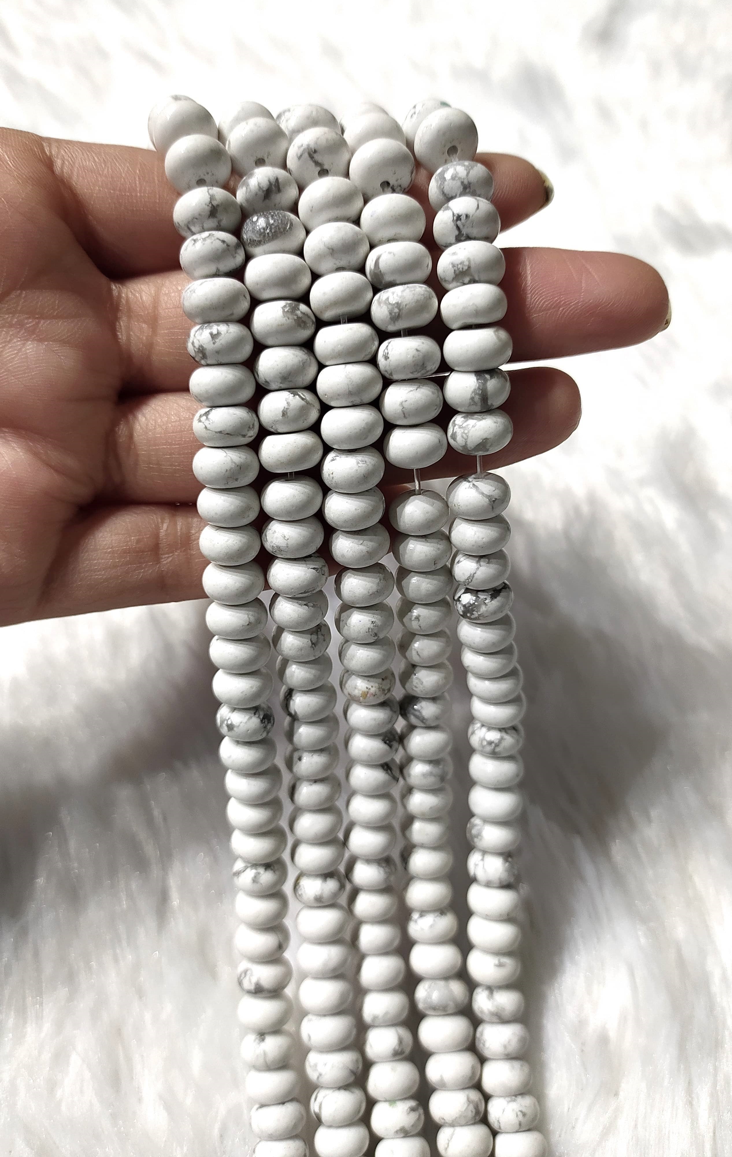 Howlite Rondelle Beads, Crystal Beads for Jewelry.  DestGlow