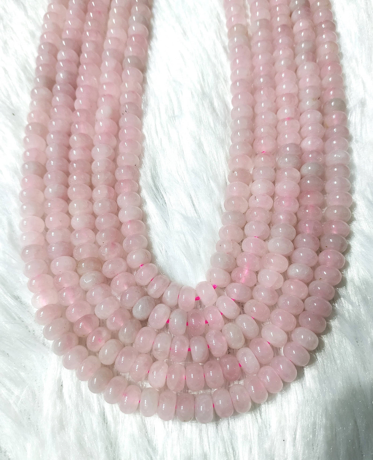 Rondelle Beads | Rose Quartz | Crystal Beads for Jewelry  DestGlow