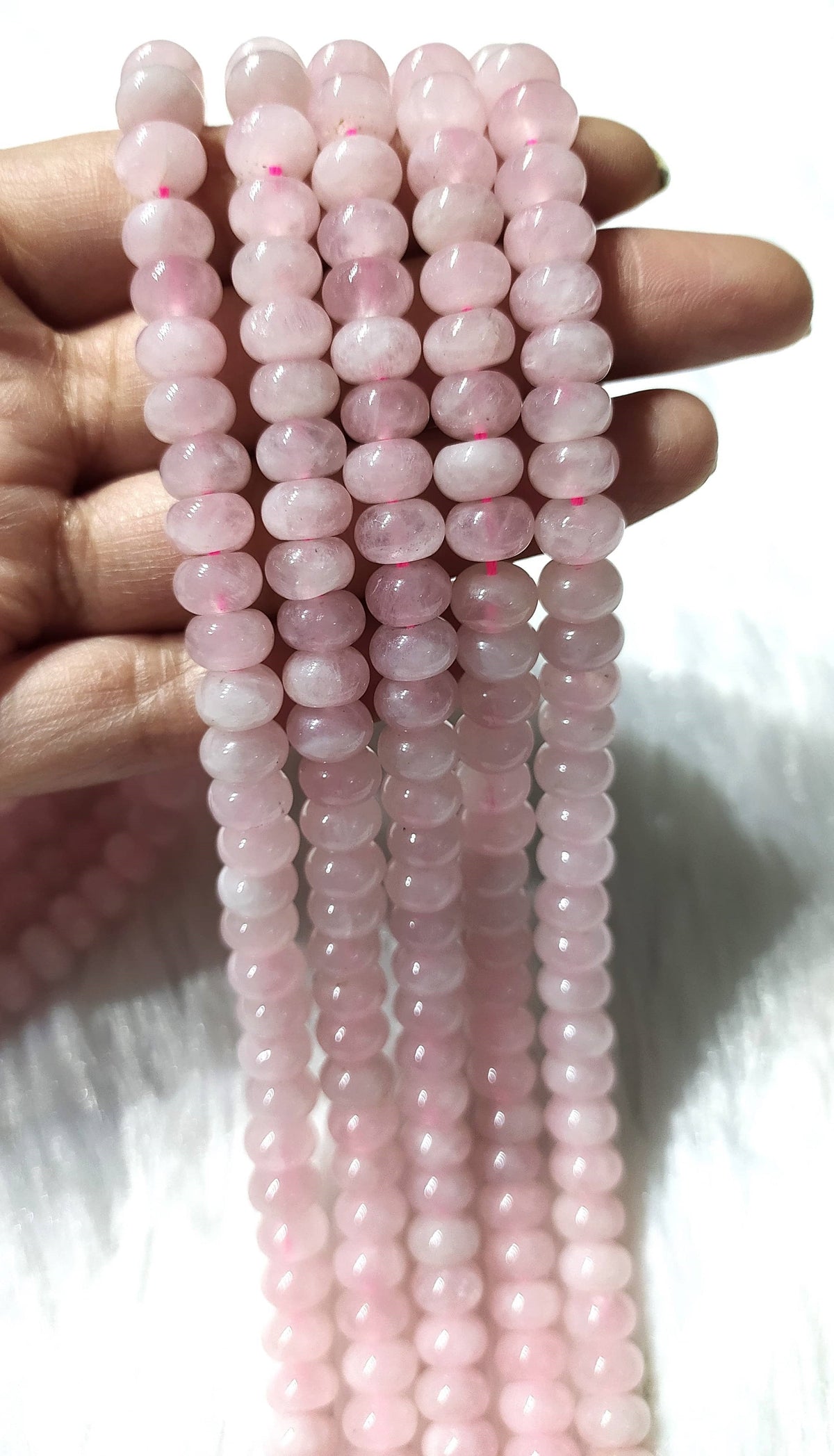 Rondelle Beads | Rose Quartz | Crystal Beads for Jewelry  DestGlow