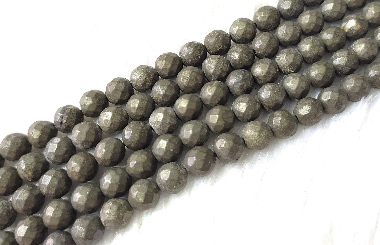 Pyrite Faceted Beads, Crystal Beads for Jewelry.  DestGlow