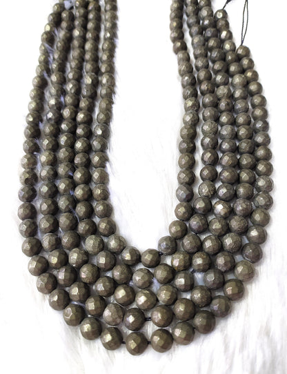 Pyrite Faceted Beads, Crystal Beads for Jewelry.  DestGlow