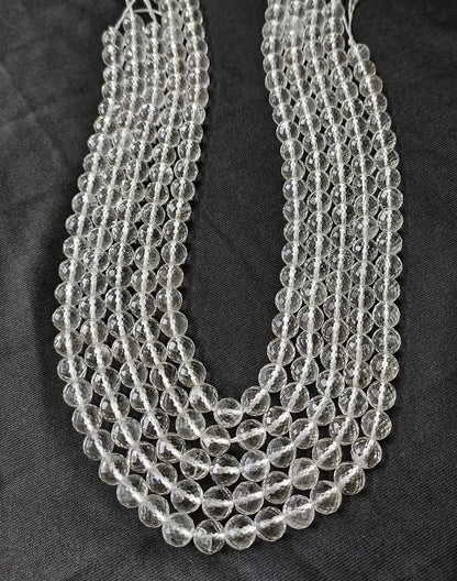 Clear Quartz Faceted Beads, Crystal Beads for Jewelry  DestGlow