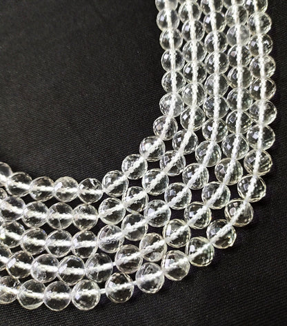 Clear Quartz Faceted Beads, Crystal Beads for Jewelry  DestGlow
