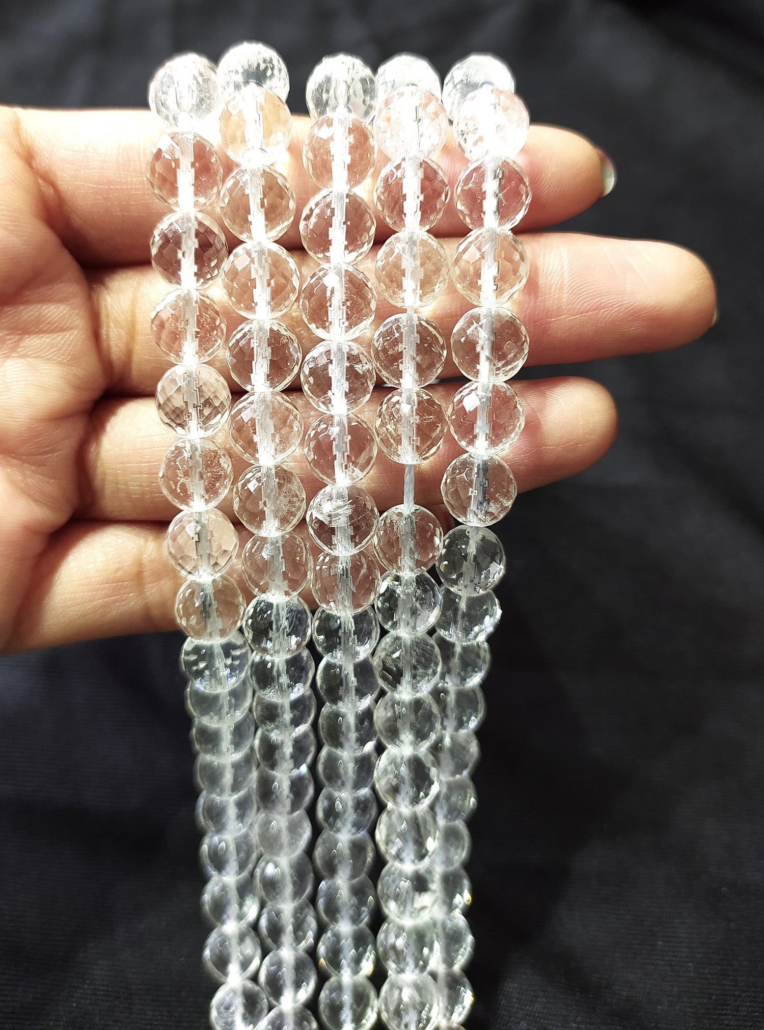 Clear Quartz Faceted Beads, Crystal Beads for Jewelry  DestGlow