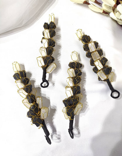 Selenite with Black Tourmaline Hanger, Raw Stones Hanger