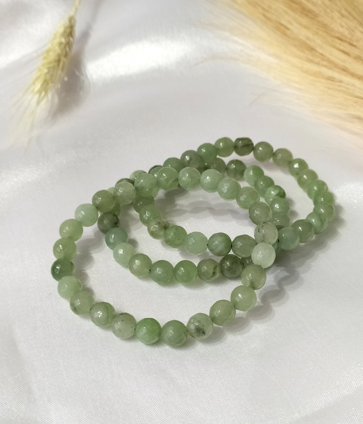 Green Aventurine Faceted Beads Bracelet, Crystal Bracelet  DestGlow