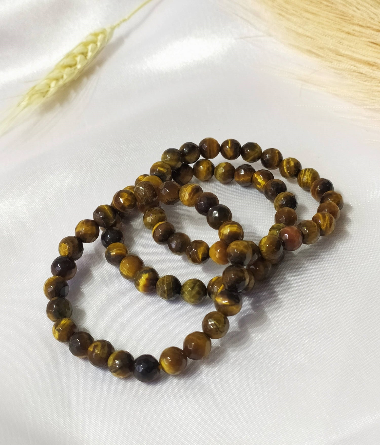 Tiger eye Faceted Beads Bracelet, Crystal Bracelet.  DestGlow
