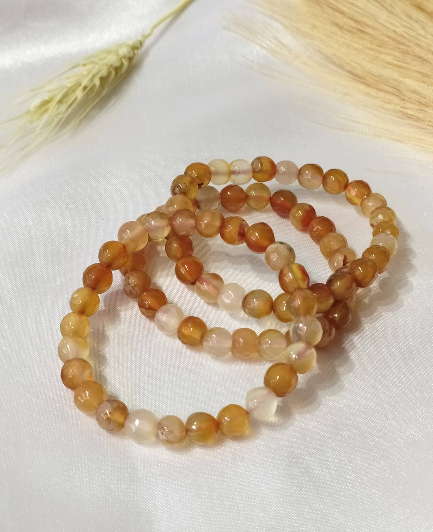 Carnelian Faceted Beads Bracelet, Crystal Bracelet  DestGlow