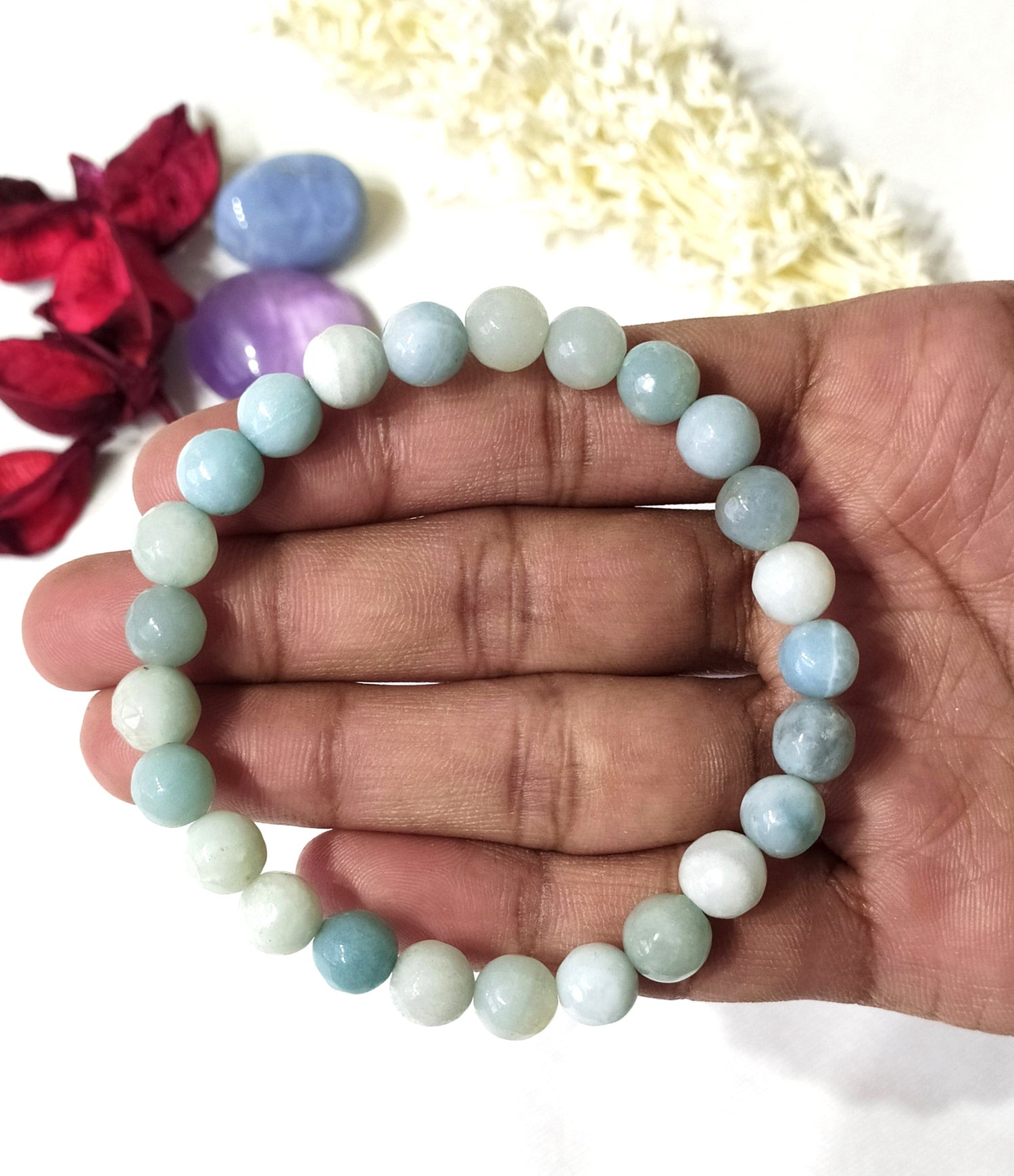 Faceted Amazonite Beads Bracelet, Crystal Bracelet.  DestGlow