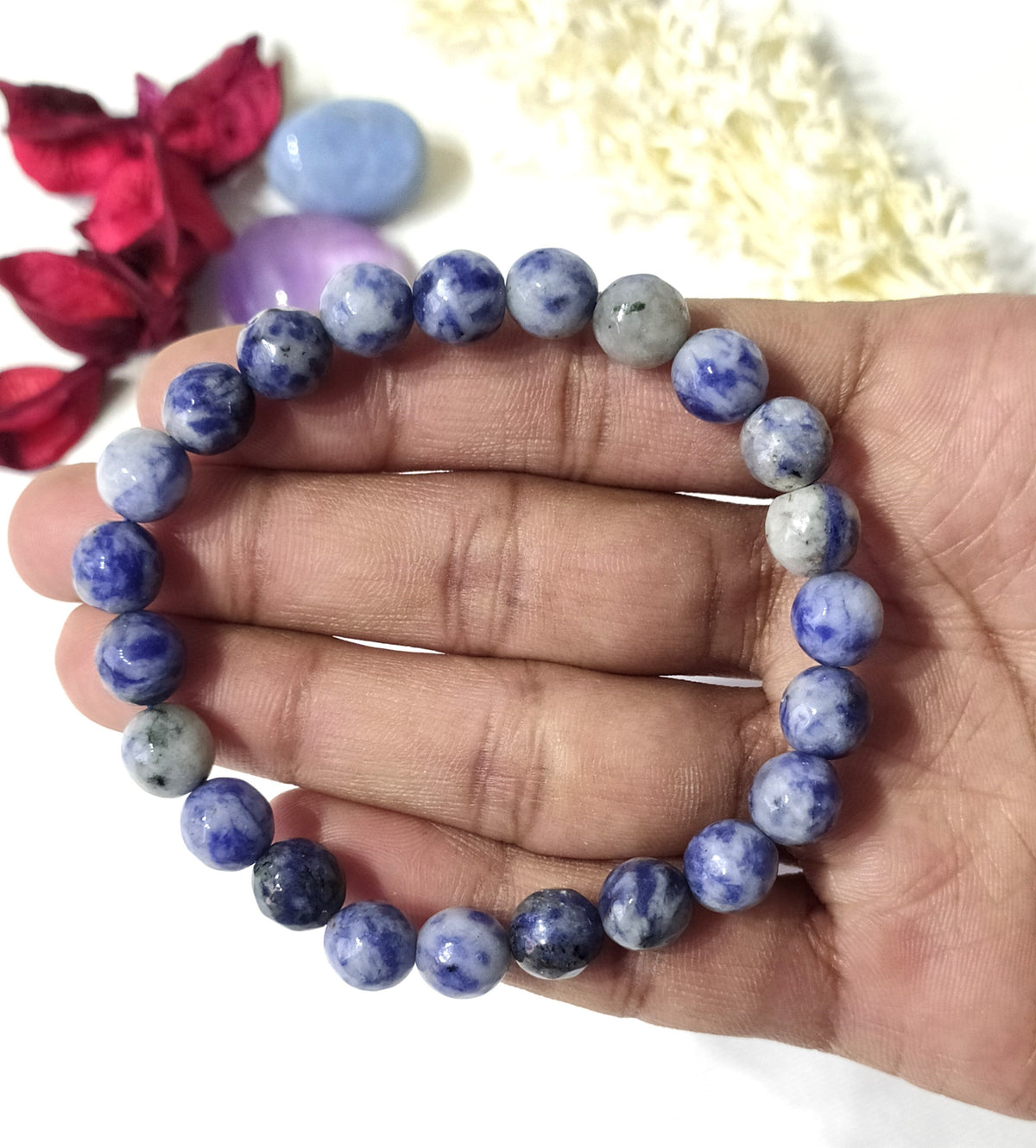Sodalite Faceted Beads Bracelet, Crystal Bracelet.  DestGlow