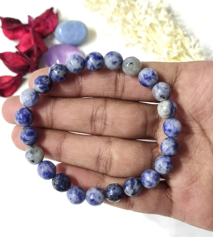 Sodalite Faceted Beads Bracelet, Crystal Bracelet.  DestGlow