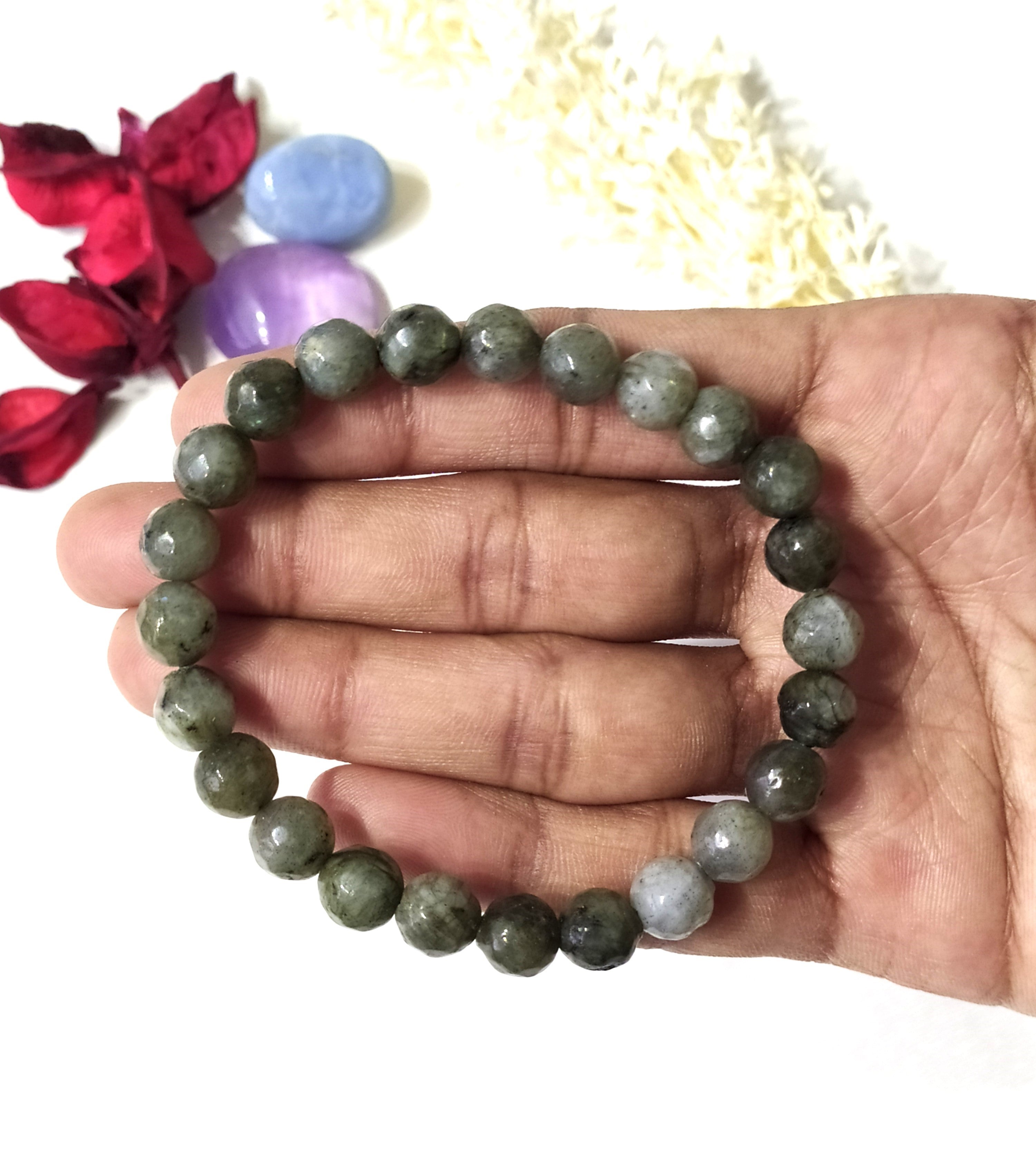 Labradorite Faceted Beads Bracelet, Crystal Bracelet.  DestGlow