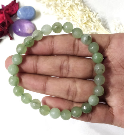 Green Aventurine Faceted Beads Bracelet, Crystal Bracelet  DestGlow
