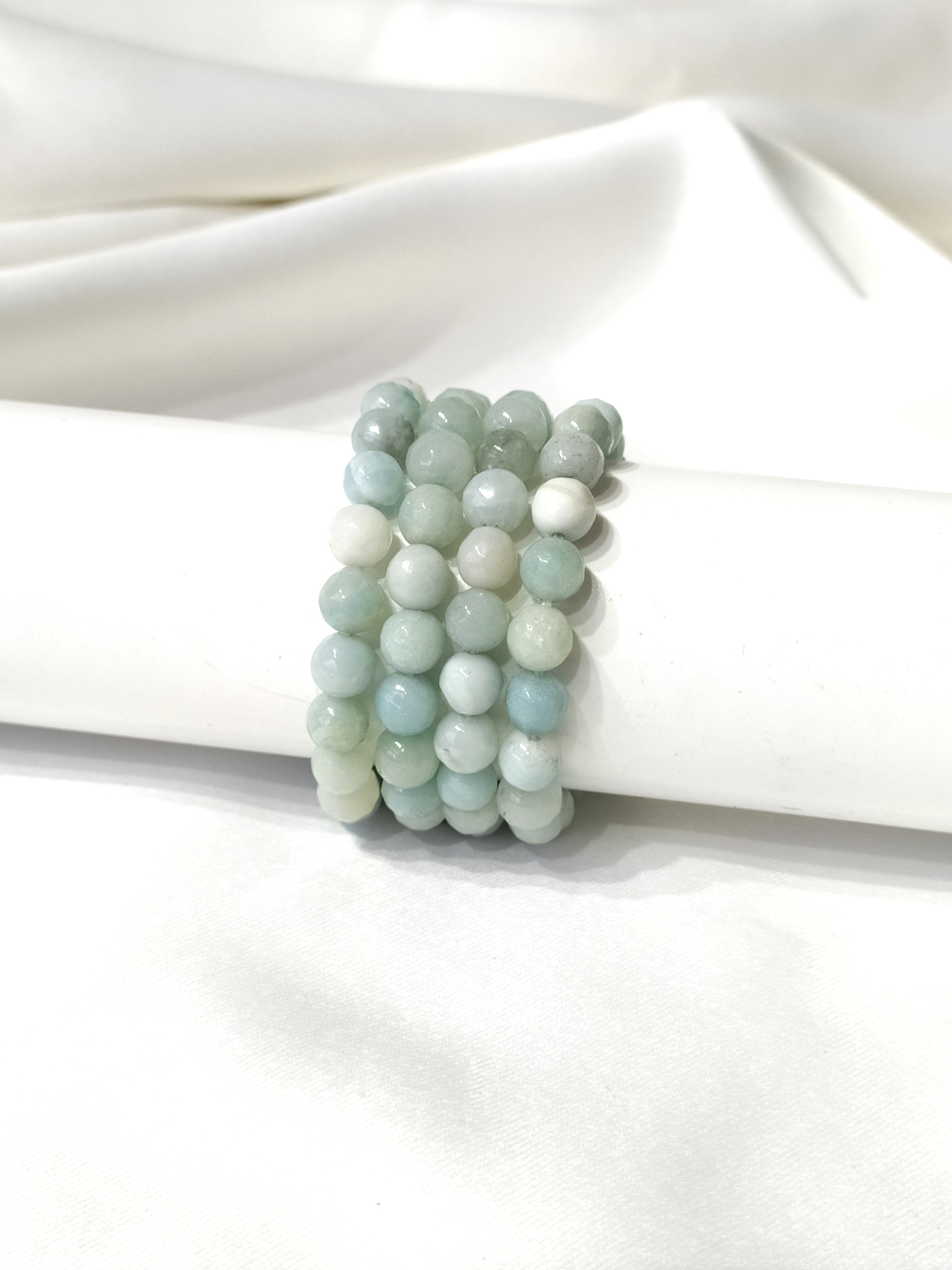 Faceted Amazonite Beads Bracelet, Crystal Bracelet.  DestGlow