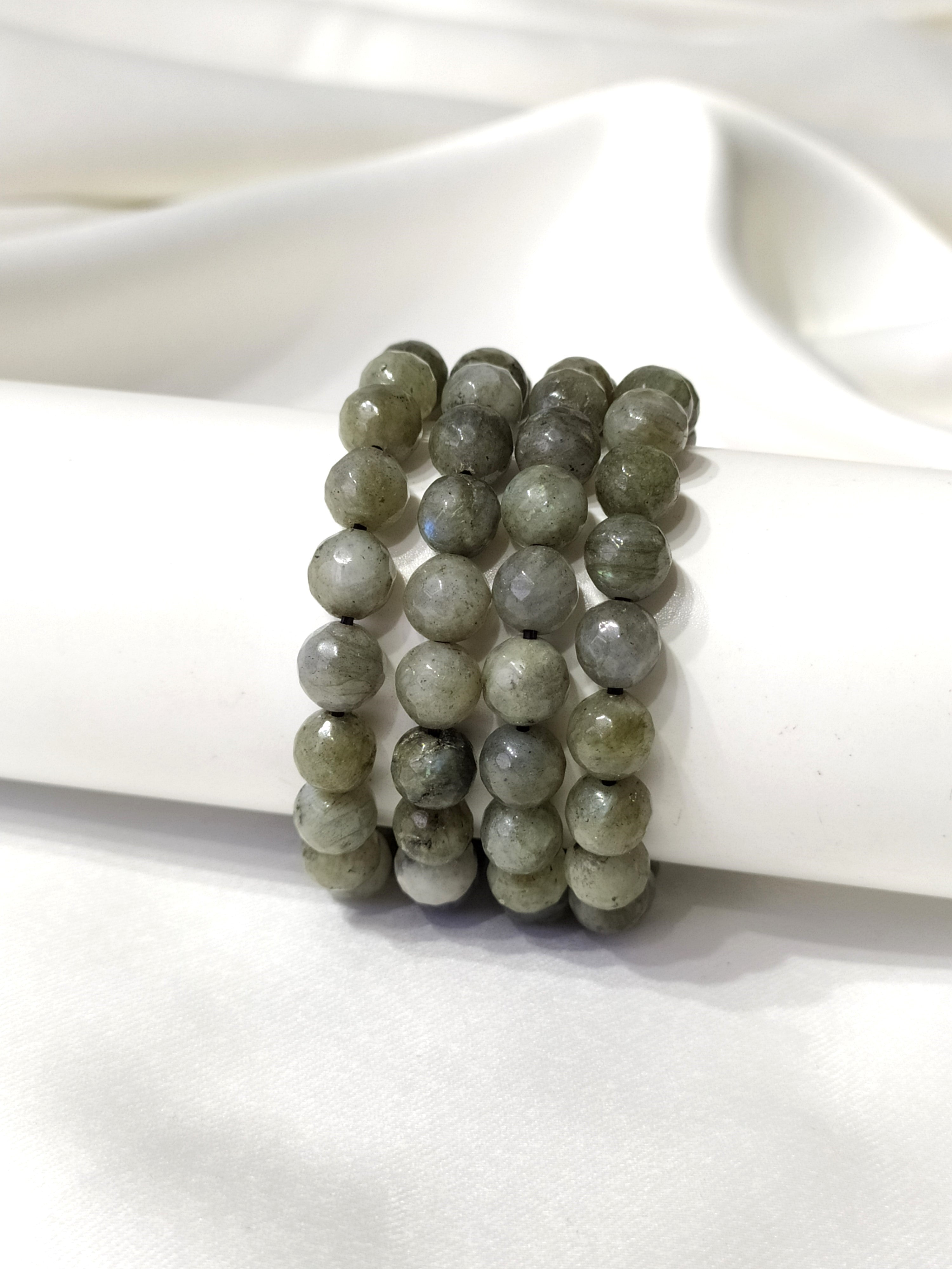 Labradorite Faceted Beads Bracelet, Crystal Bracelet.  DestGlow