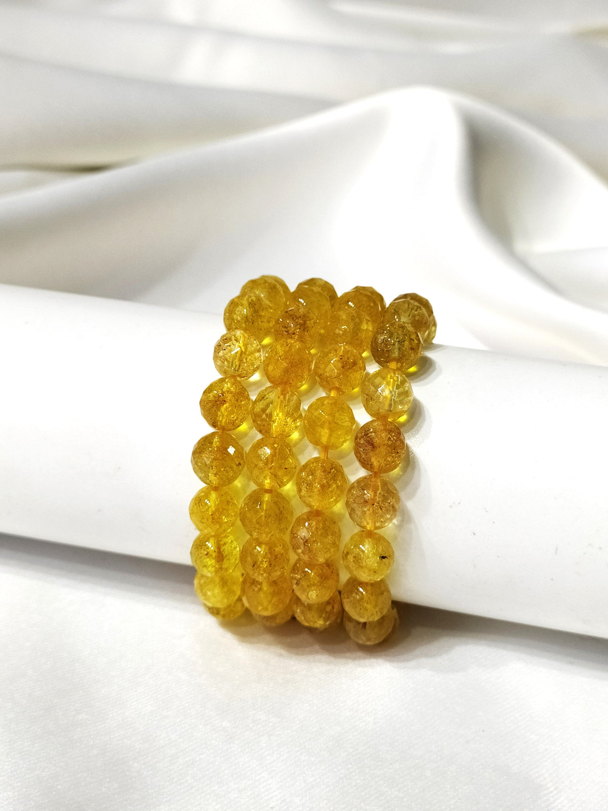 Faceted Heated Citrine Beads Bracelet, Crystal Bracelet.  DestGlow