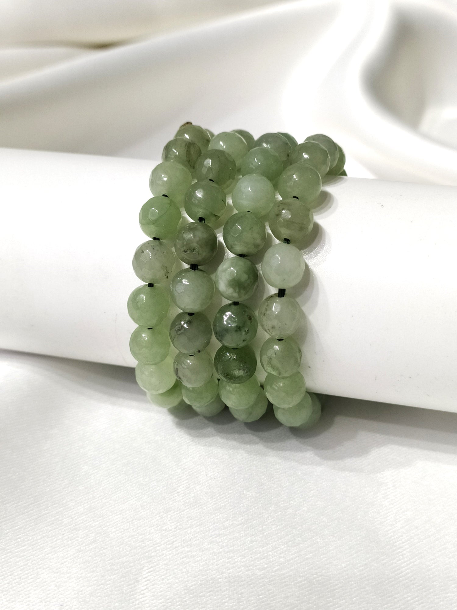 Green Aventurine Faceted Beads Bracelet, Crystal Bracelet  DestGlow