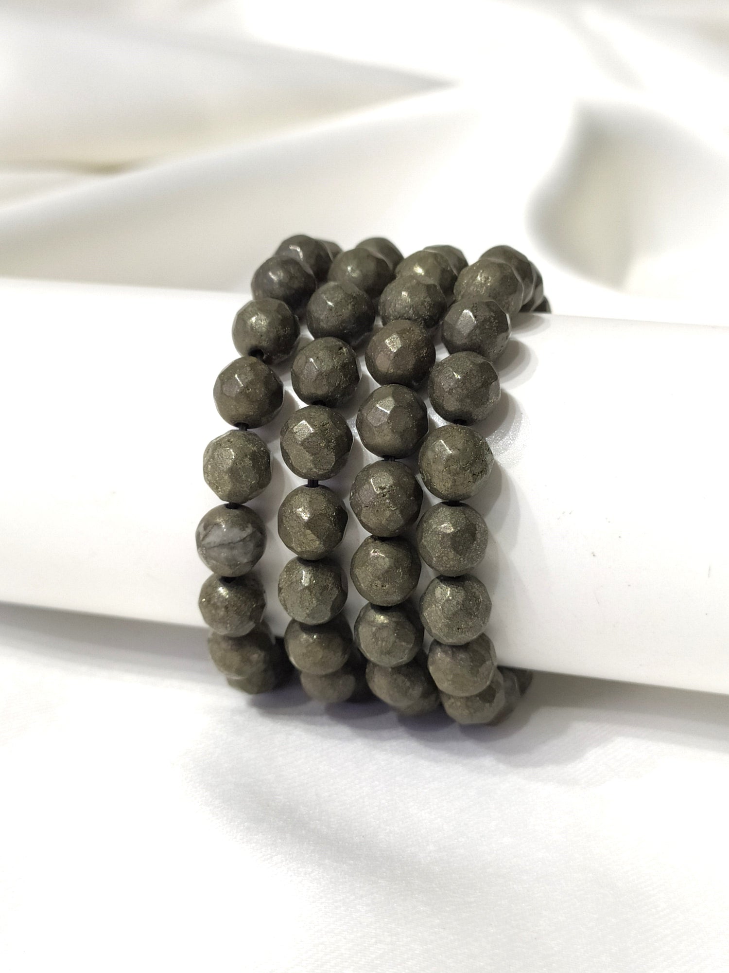 Faceted Pyrite Beads Bracelet, Healing Crystal Bracelet.