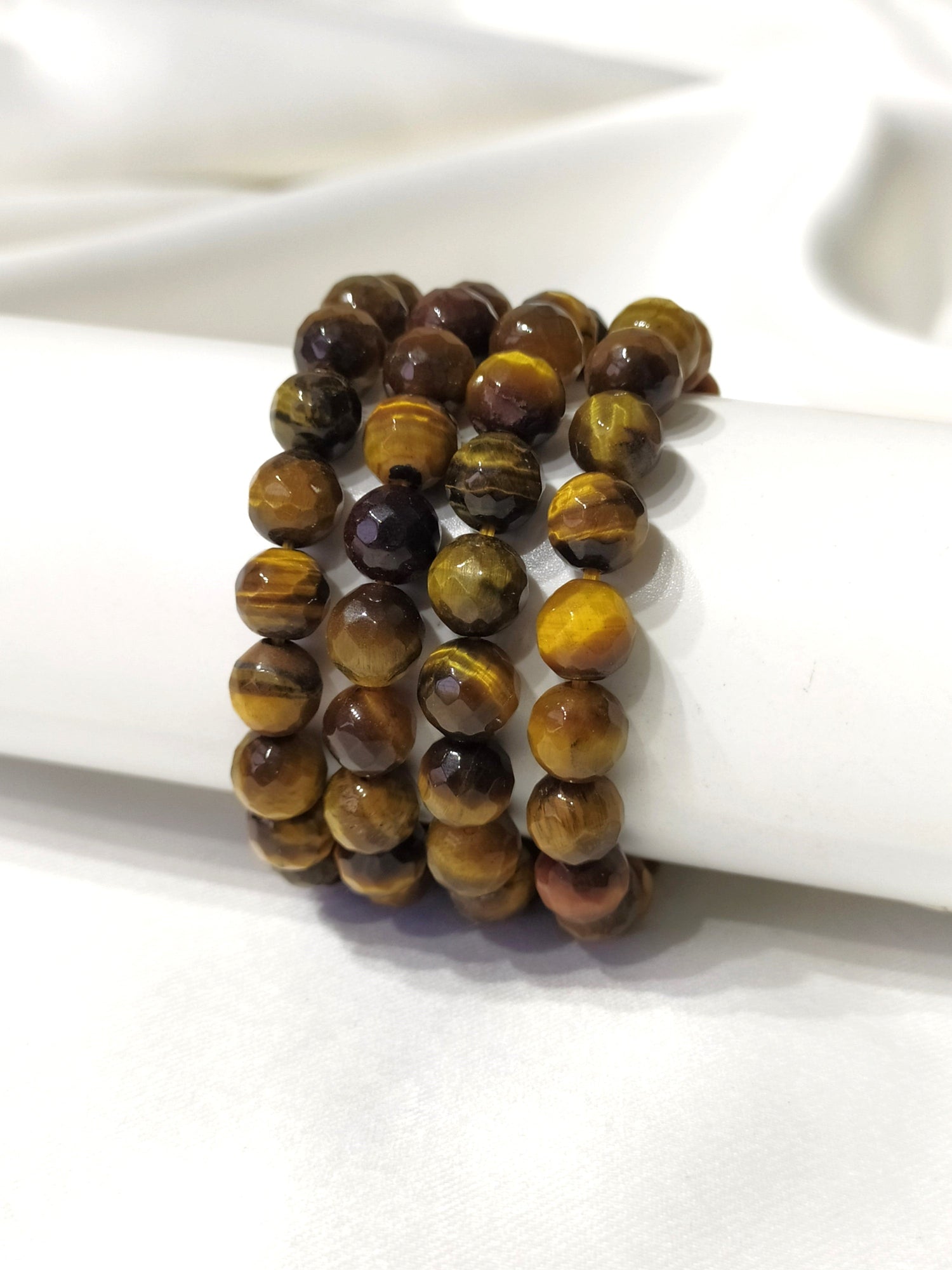 Tiger eye Faceted Beads Bracelet, Crystal Bracelet.  DestGlow