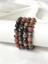 Faceted Rhodonite Beads Bracelet, Crystal Bracelet.  DestGlow