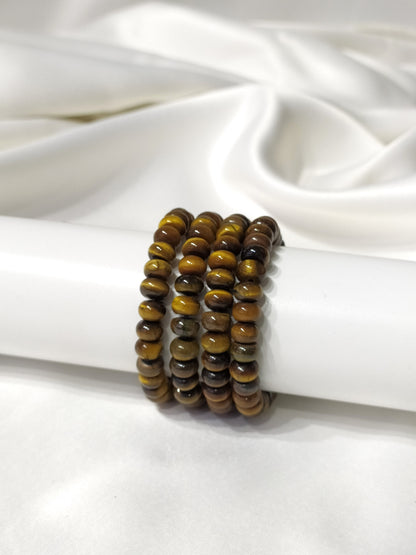 Rondelle Beads Tiger eye Bracelets, Healing Crystal Bracelets.  DestGlow