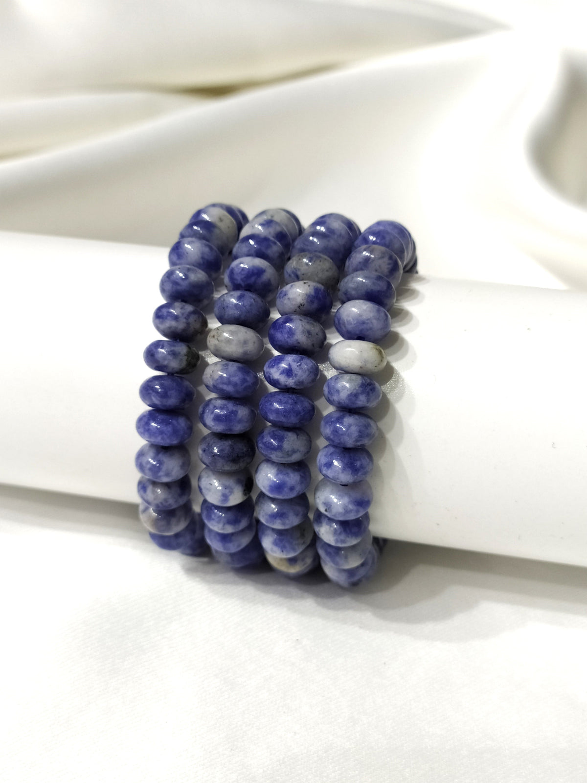 Rondelle Beads Sodalite Bracelets, Healing Crystal Bracelets.  DestGlow