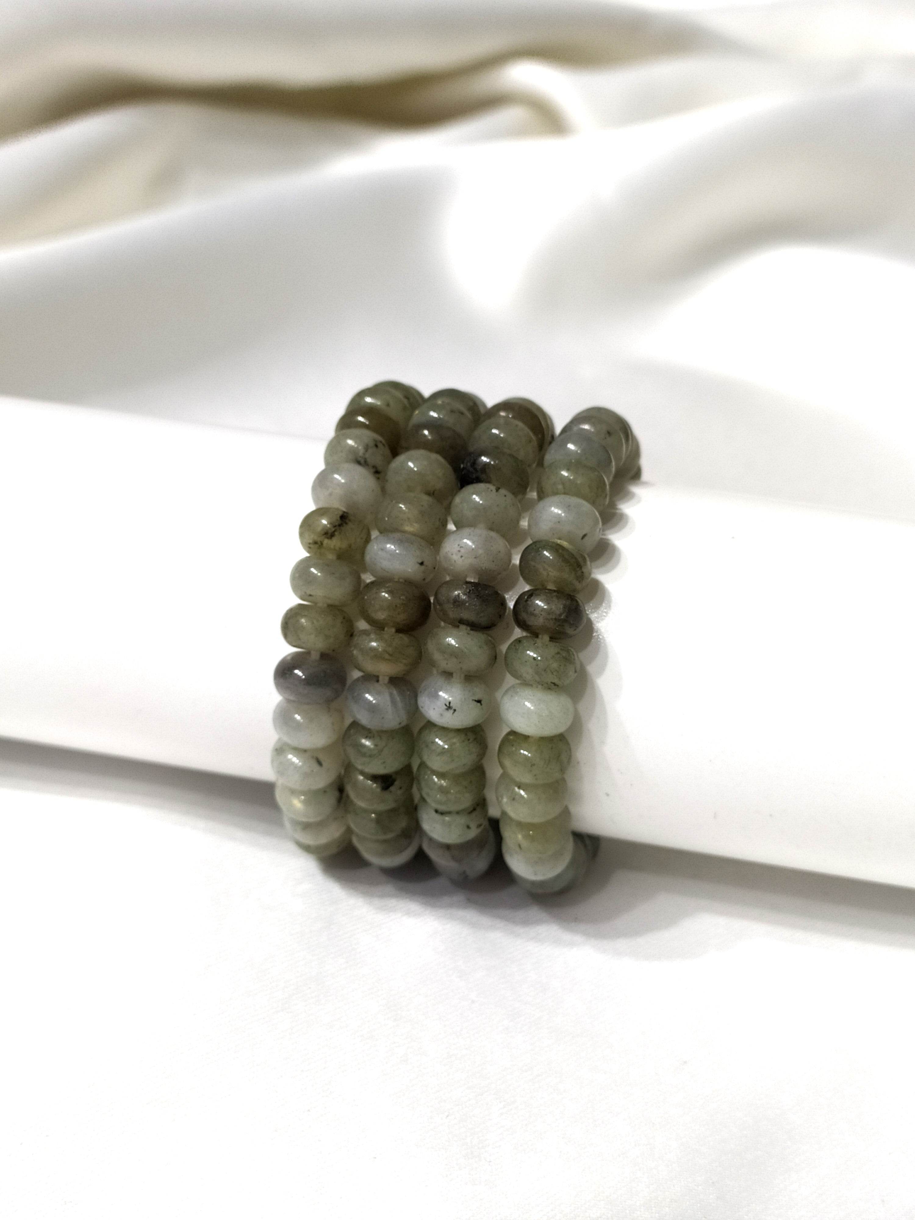 Rondelle Beads Labradorite Bracelets, Healing Crystal Bracelets.  DestGlow