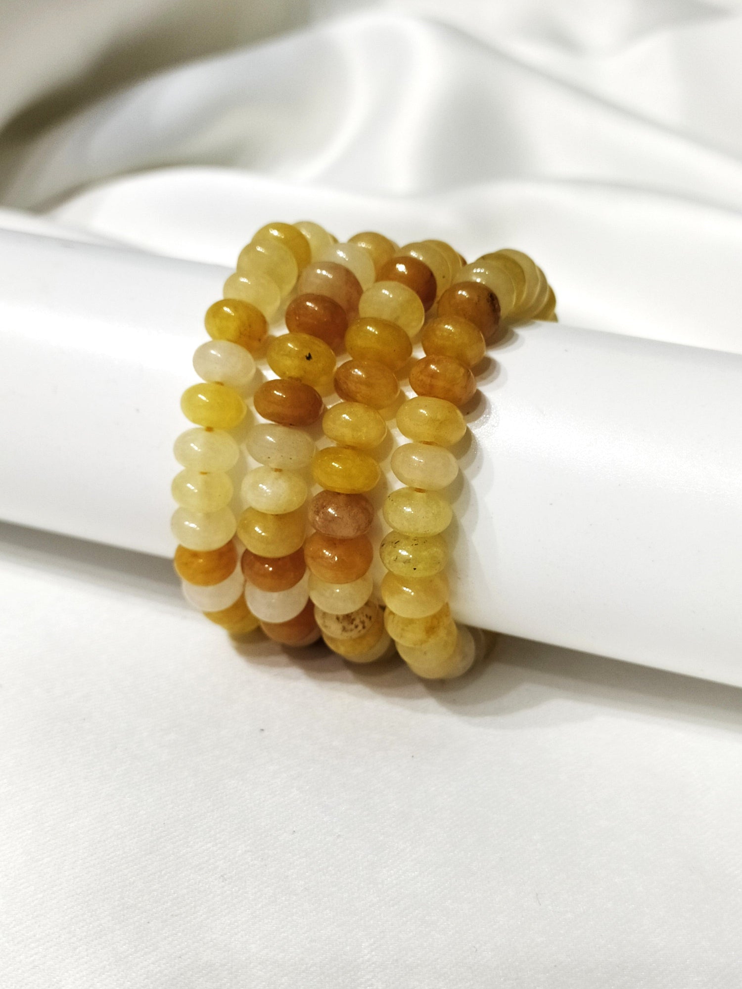 Rondelle Beads Yellow Aventurine Bracelets, Healing Crystal Bracelets.  DestGlow