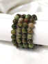 Green Opal Round Beads Bracelet, Healing Gemstone Bracelet  DestGlow