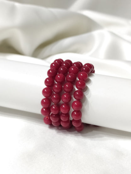 Red Coral Synthetic Bracelet.  DestGlow