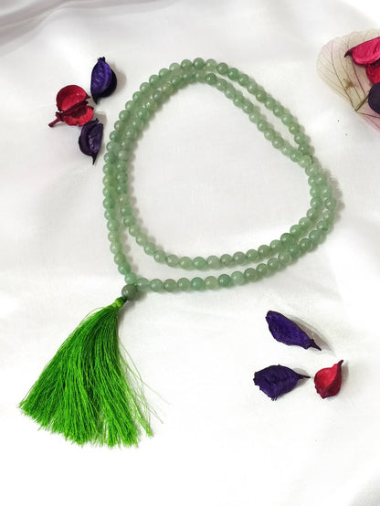 Green Aventurine Gemstone Mala, 108 Prayer Bead Mala.  DestGlow