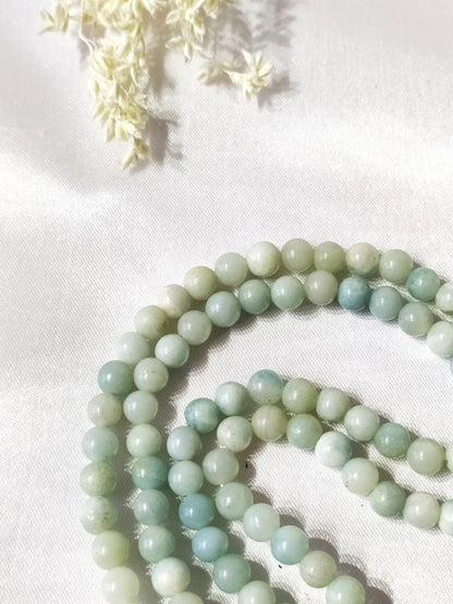 Amazonite Gemstone Mala,  108 Prayer Bead Mala  DestGlow
