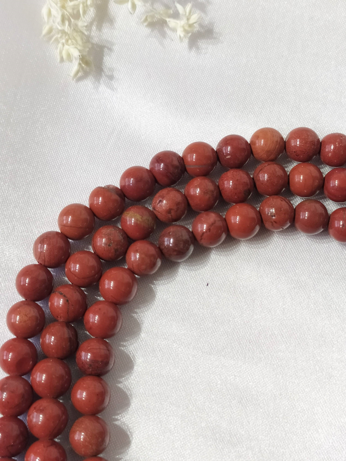 Red Jasper Gemstone Mala, 108 Prayer Bead Mala.  DestGlow