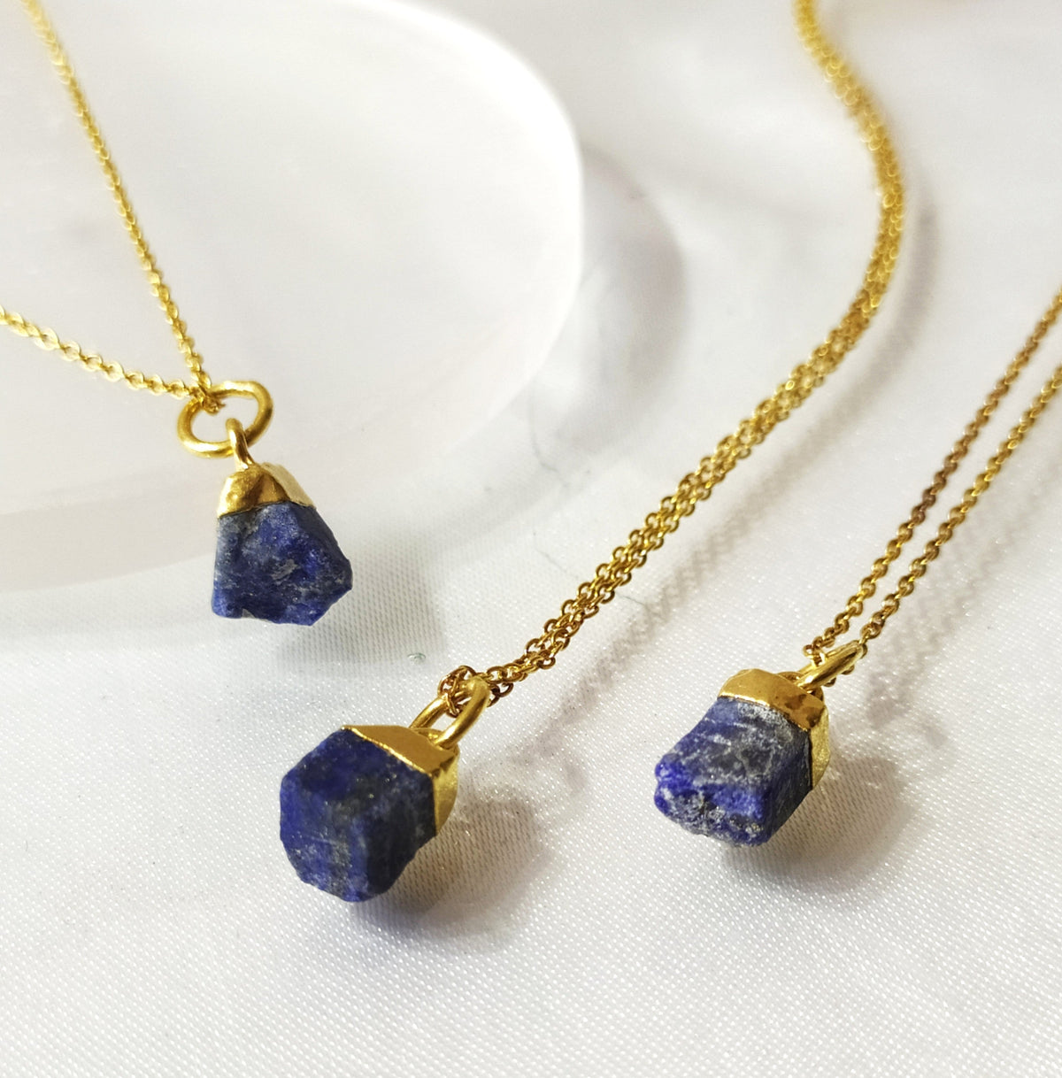 Lapis Lazuli Raw Crystal Necklace, Raw Gemstone Necklace.  DestGlow