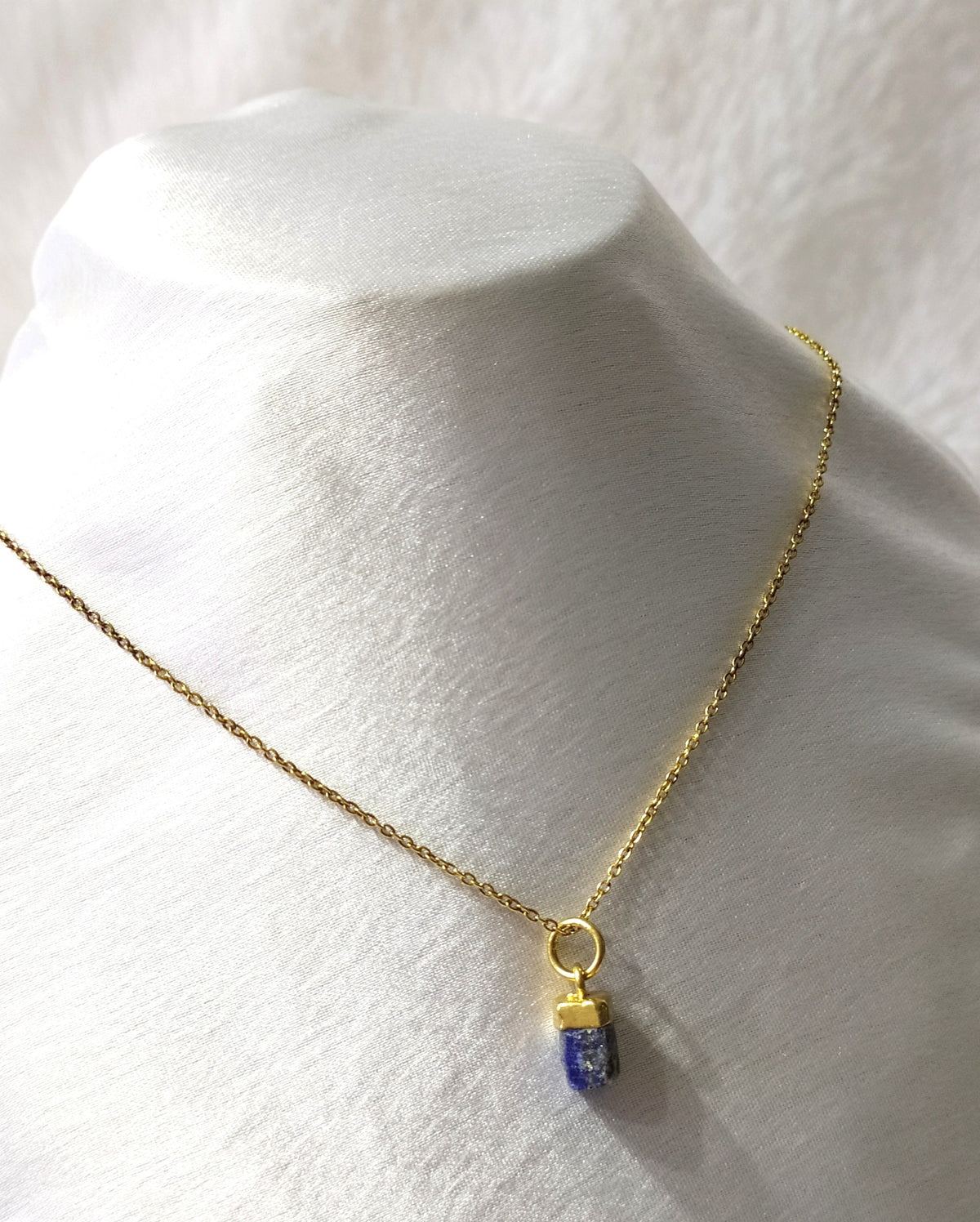 Lapis Lazuli Raw Crystal Necklace, Raw Gemstone Necklace.