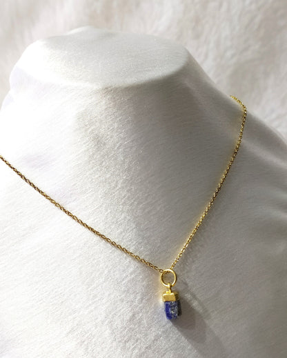 Lapis Lazuli Raw Crystal Necklace, Raw Gemstone Necklace.