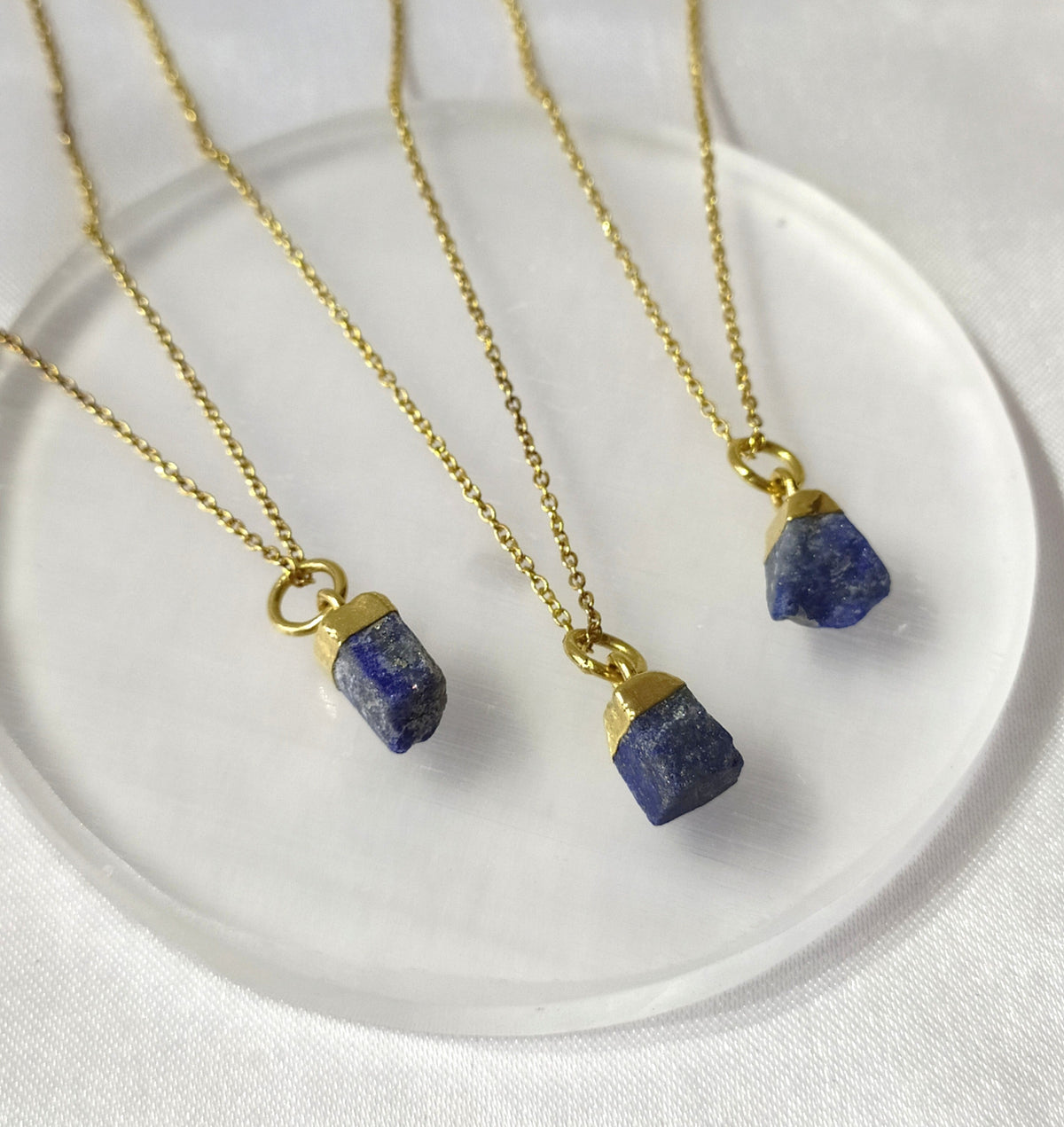 Lapis Lazuli Raw Crystal Necklace, Raw Gemstone Necklace.  DestGlow