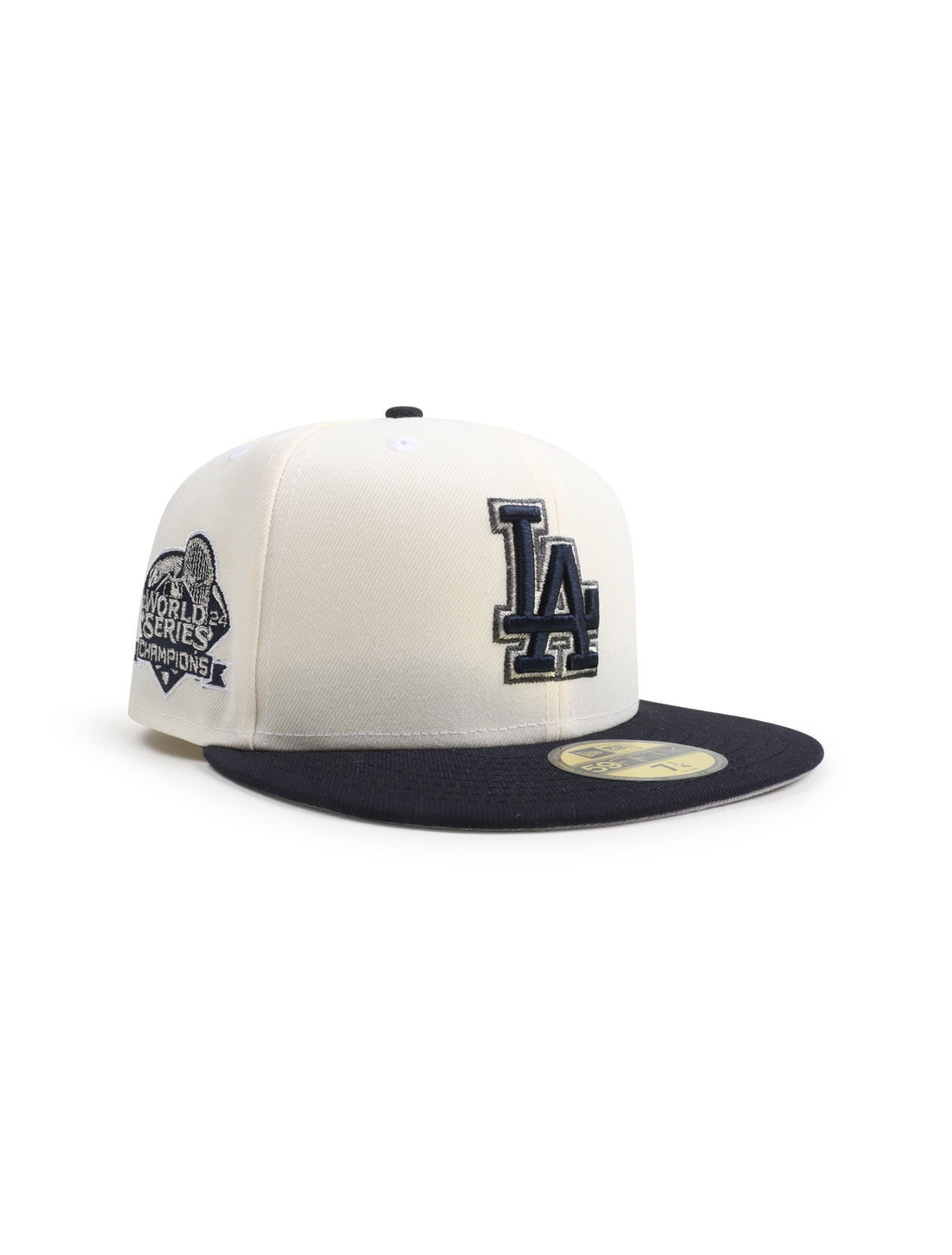 New Era 5950 World Series Champions Dodgers Hat - Chrome/Navy by Denim Exchange