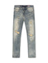 Damati Slim Fit Stretch Jeans - Blue Vintage Wash by Denim Exchange