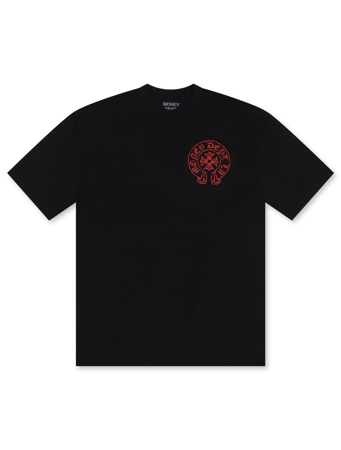 Money Dept. Vintage Old English Tee - Black/Red by Denim Exchange