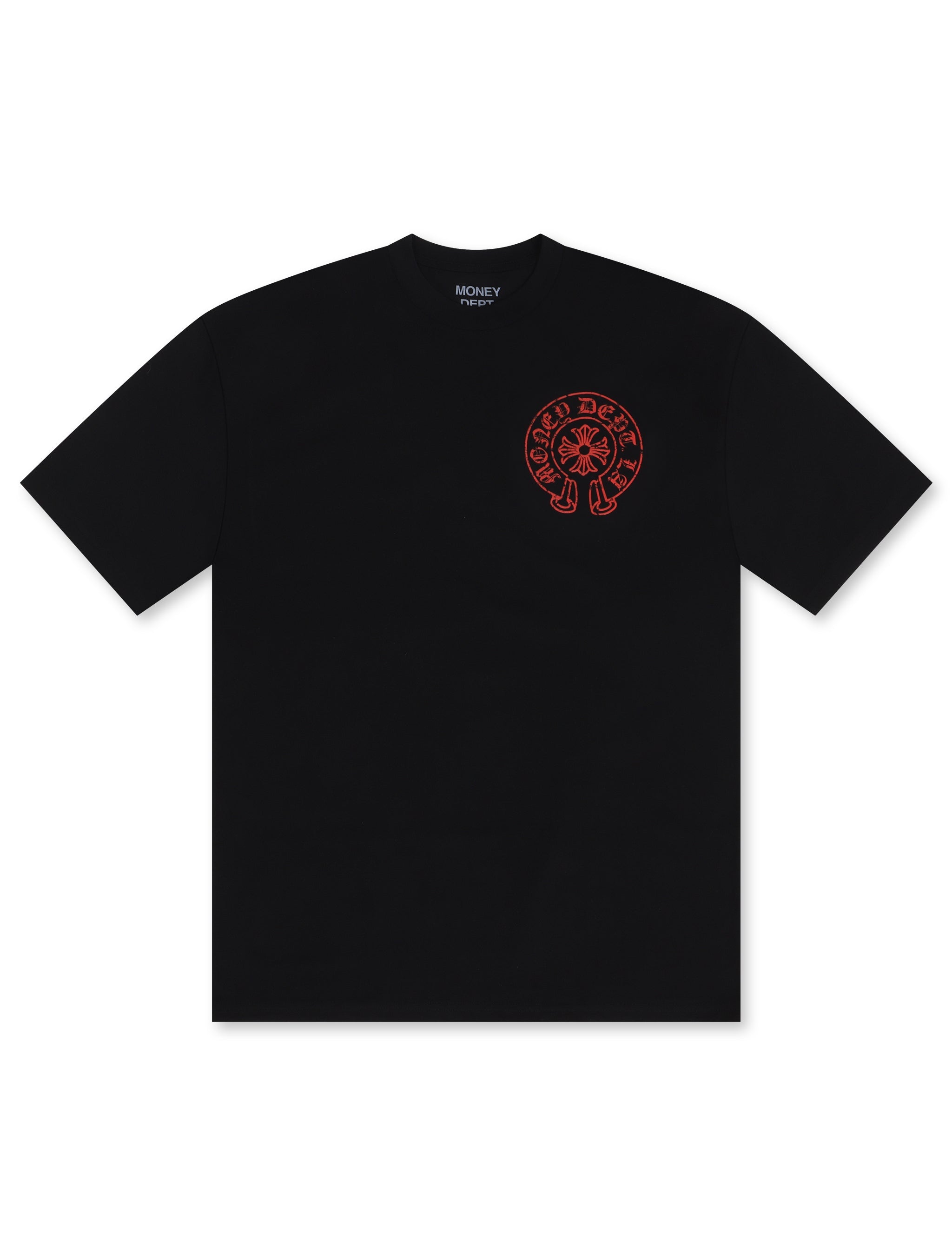 Money Dept. Vintage Old English Tee - Black/Red by Denim Exchange